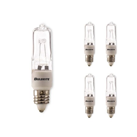 BULBRITE Pack of 575 Watt Dimmable Clear T4 Mini-Candelabra E11 Halogen Bulb, 2900K, 1350 Lumens, 5PK 860799
